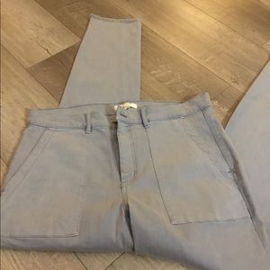 Cargo skinny frayed hem jeans